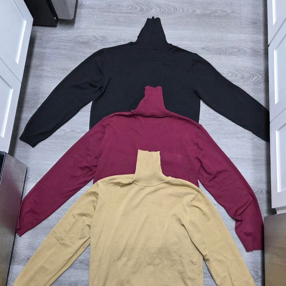 Unbranded Men's Black and Burgundy Jumper